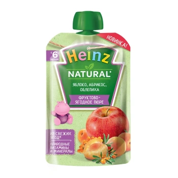 Heinz Pireu mere, caise, catina 90g, 6 luni