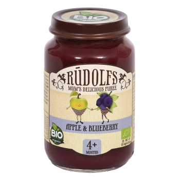 Rudolfs Organic Piure Mere, afine 190g (4+)