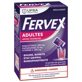 Fervex p/u adulti gran.sol.orala cu aroma de zmeura N8 