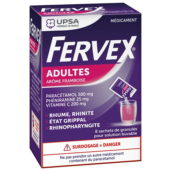 Fervex p/u adulti gran.sol.orala cu aroma de zmeura N8 