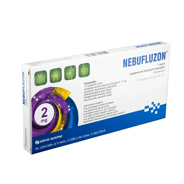Nebufluzon 1mg/ml 2ml susp. de inhalat prin nebulizator N10