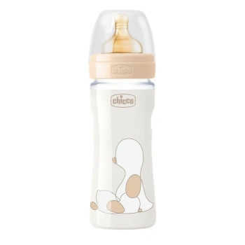 Chicco Biberon plastic Original Touch, tetina latex, flux terci,unisex, 0%BPA, 4+, 330ml (276343)