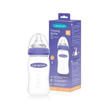Lansinoh Biberon din plastic, tetină silicon, flux mediu, 0% BPA, 3+, 240ml (75840) Lansinoh Biberon din plastic, tetină silicon, flux mediu, 0% BPA, 3+, 240ml (75840)