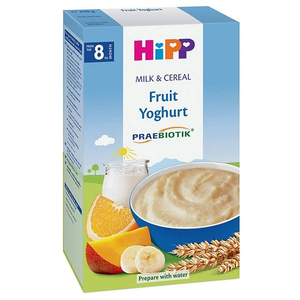 Hipp 3311 Terci pe lapte cu probiotic, grâu, fructe și iaurt (8 luni) 250g