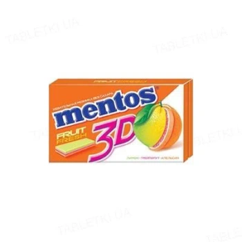 Mentos 3D Fruit Fresh Lămâie-Grapefruit-Portocala 33g