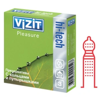 Prezervative VIZIT N3 "Hi-Tech" Pleasure 