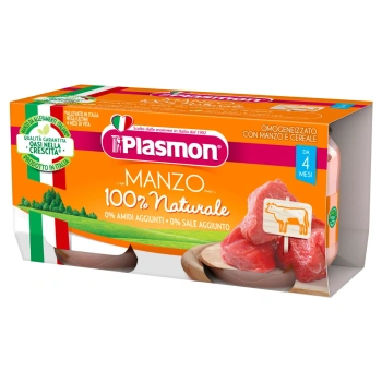 Plasmon Piure omogenizat din carne de vita, +4 luni, 2x80 g