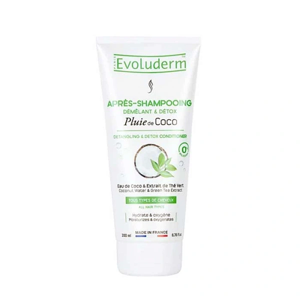 Evoluderm Balsam hidratant pentru toate tipurile de păr extract de Cocos și Ceai Verde, 200ml (20382 Evoluderm Balsam hidratant pentru toate tipurile de păr extract de Cocos și Ceai Verde, 200ml (20382