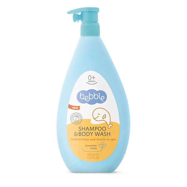 Bebble Șampon și gel de dus pentru copii Mușețel și Tei, 0+, 400 ml