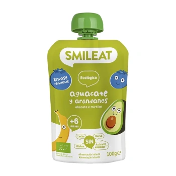 Smileat Pouch organic din avocado și afine +6 luni, 100gr.