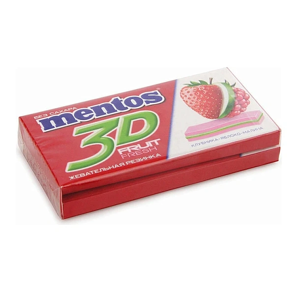 Mentos 3D Fruit Fresh capsuna-mar-malina 33g