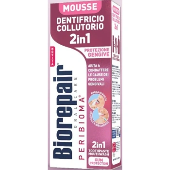Biorepair Mousse 2in1 protecția gingiilor (pastă de dinți+clătitor) 75ml