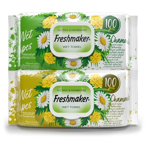 Freshmaker Servetele umede  Camomile/Daisy 100 buc cu capac (1buc)