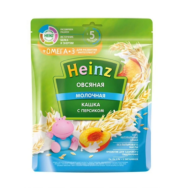 Heinz Terci Om3 de ovaz cu lapte, piersici (5 luni) 200g Heinz Terci Om3 de ovaz cu lapte, piersici (5 luni) 200g