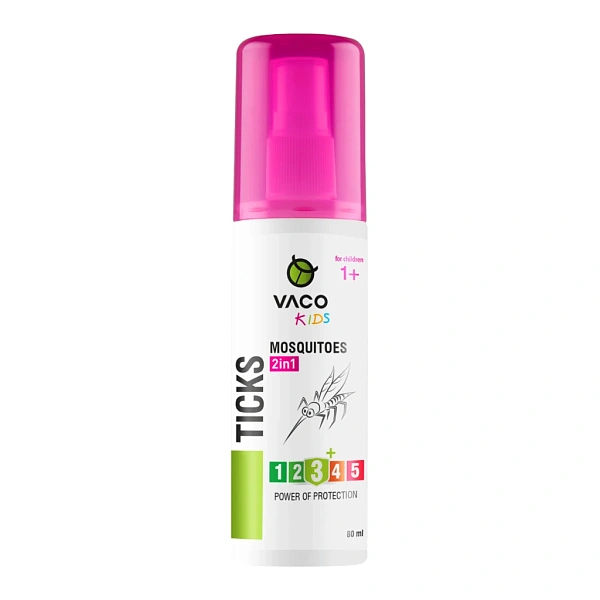 VACO Kids Aerosol 3 in 1 contra țânțari, căpușe și musculițe pentru copii 3 ani+, 100ml N1