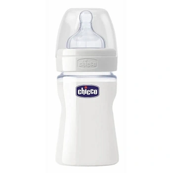 CHICCO Biberon din sticlă Nature Glass tetină din silicon,0+, 150ml, 1buc (600420/207110)