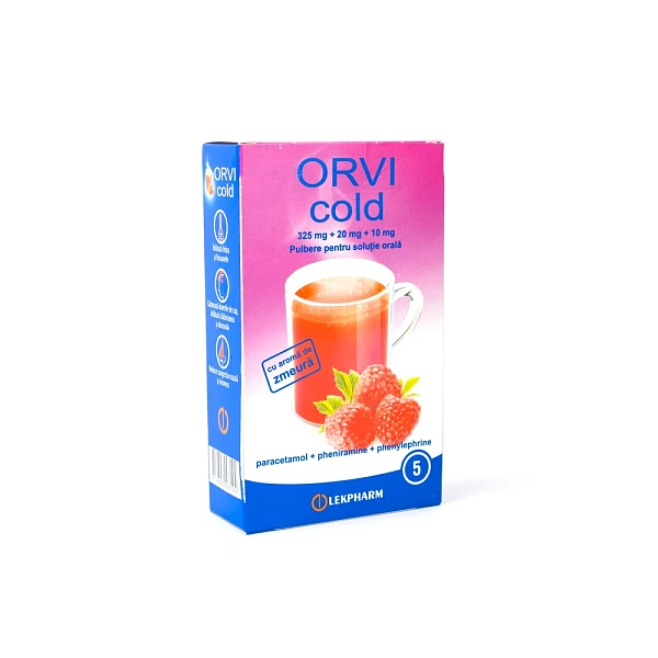 ORVI cold 325mg+20mg+10mg pulb.sol. orala 10g N5 (Zmeura)