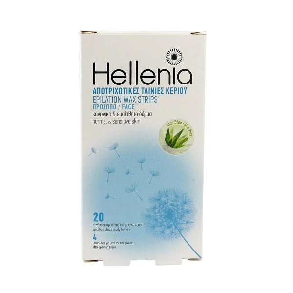 Hellenia Benzi de epilare cu ceara rece pentru față N20+4 Șervețele