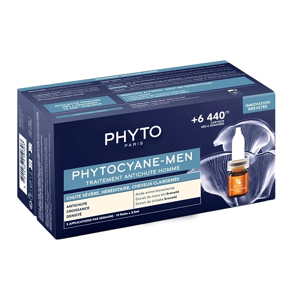 PHYTO Phytocyane Men Fiole anticadere pentru păr (bărbați) 12x3.5ml PHYTO Phytocyane Men Fiole anticadere pentru păr (bărbați) 12x3.5ml