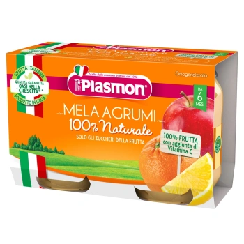 Plasmon Piure cu mere si citrus frucle +6 luni ,2x104 g