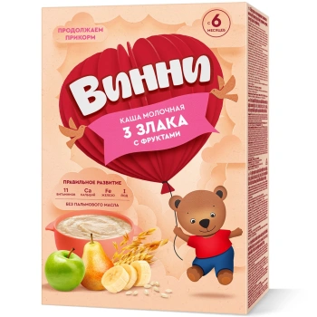 Vinni Terci Lapte 3 Cereale cu fructe 200g