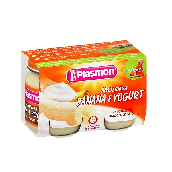 Plasmon Piure din iaurt cu banana,+6 luni ,2x120 g