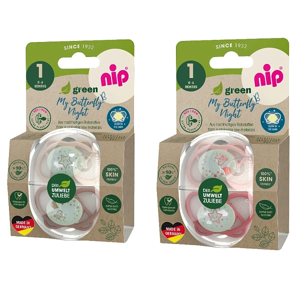 NIP My Butterfly Night Green F Suzetă silicon, mărimea 1 (0-6luni) N2
