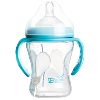 U-Grow Biberon 0-3 luni din Silicon cu Senzor de Temperatura 230ml Gat Larg A-1107