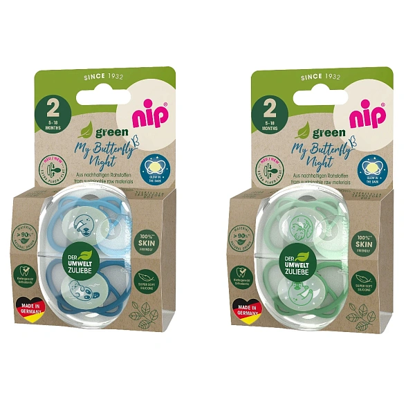 NIP My Butterfly Night Green B Suzetă silicon, mărimea 2 (5-18luni) N2