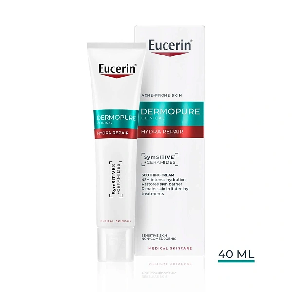 Eucerin DermoPURE Crema hidratantă, reparatoare pentru tratamentul acneei 40ml