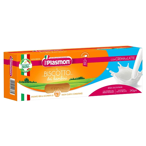Plasmon Biscuti cu crema de lapte, +12luni, 240g Plasmon Biscuti cu crema de lapte, +12luni, 240g