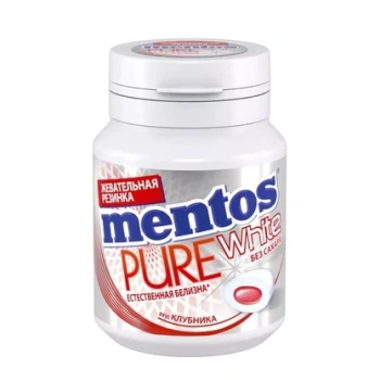 Mentos Gumă de mestecat Pure White Capsuna 54g