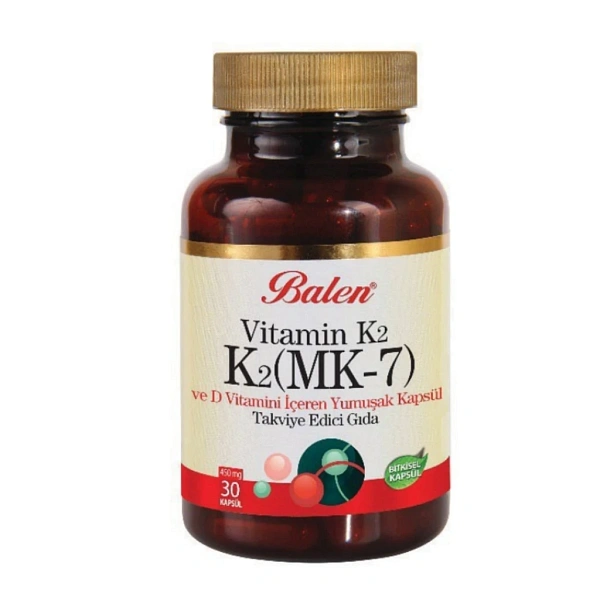 Balen Vitamin K2 (100 mcg) +D (10 mcg, 400UI) caps. N30