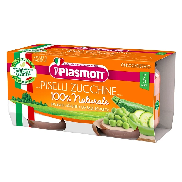 Plasmon Piure mazare cu dovlecei,+6 luni  2x80 g