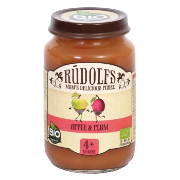Rudolfs Organic Piure Mere, prune 190g (4+)