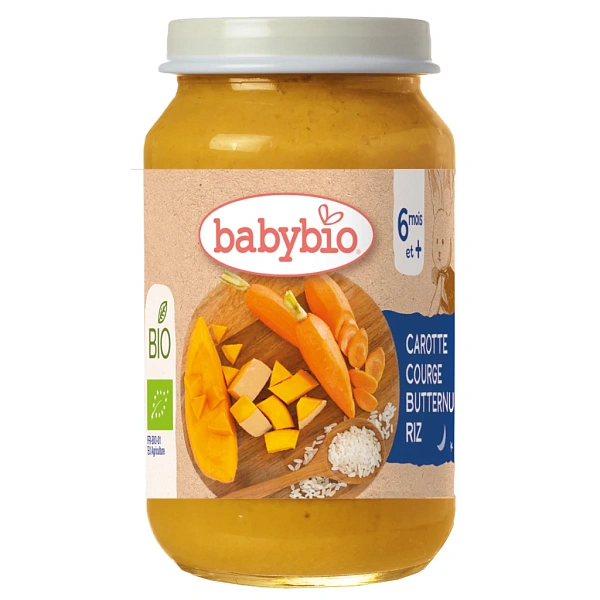 Babybio Piure din Morcov, dovleac Butternut și orez (6+) 200g