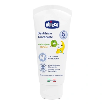 Chicco pastă de dinți pentru copii cu gust de măr-banană, 6+, 50 ml (23201)