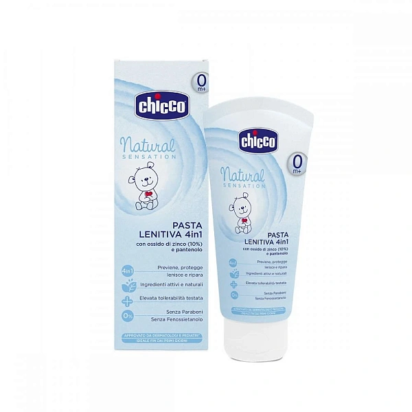 Chicco Natural Sensation Cremă antiiritantă 4in1 cu panthenol și oxid de zinc, 0+, 100 ml (745910)