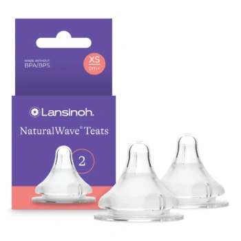 Lansinoh Tetină anticolici, silicon, flux lent, XS, 2buc, 0+