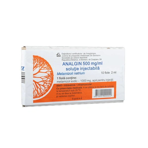 Analgin 50% 2ml sol.inj. N10 (Zdorovye) Analgin 50% 2ml sol.inj. N10 (Zdorovye)