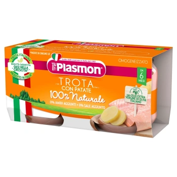 Plasmon Piure omogenizat de pastrav cu legume +6 luni 2x80g