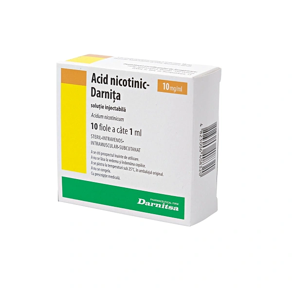Acid nicotinic 1% 1ml sol.inj. N10 (Darnita) Acid nicotinic 1% 1ml sol.inj. N10 (Darnita)
