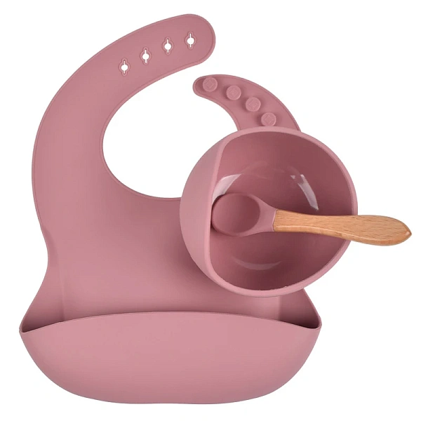 FOXIC Veselă din silicon pentru copii Nostalgia Rose (farfurie,lingură,bavetă) FOXIC Veselă din silicon pentru copii Nostalgia Rose (farfurie,lingură,bavetă)
