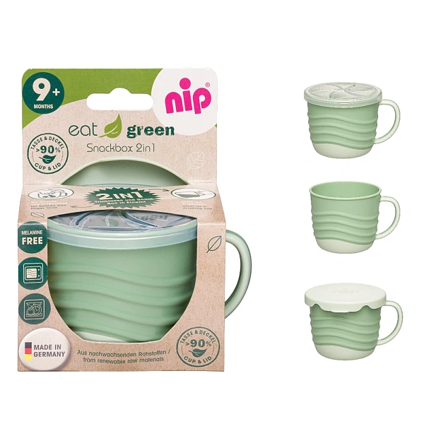 NIP Eat Green Snackbox 2 in 1 verde NIP Eat Green Snackbox 2 in 1 verde