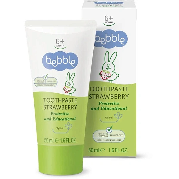 Bebble Pasta de dinti capsuna, 6+, 50ml