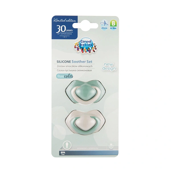 Canpol Baby 22/645 Suzeta simetrică silicon 6-18luni N2 Pure Color