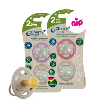 NIP Cherry Night F Suzetă latex, mărimea 2 (6+luni) N2