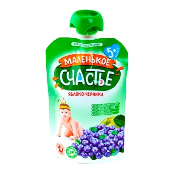 Malenikoe Sciastie Piure măr,coacăză 90g