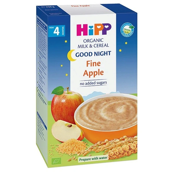 Hipp 2963 Terci prebiotic "Noapte Bună" orez, măr și grâu (4 luni) 250g Hipp 2963 Terci prebiotic "Noapte Bună" orez, măr și grâu (4 luni) 250g