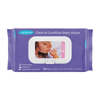 Lansinoh Șervețele umede pentru bebeluș, 0+, 80buc (20540)